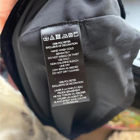 Retro Black Velvet Beaded Jeweled Sleeveless Cut Out Back Mini Shift Dress SizeL - Picture 9 of 15